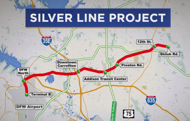 Map of DART Silver Line project 