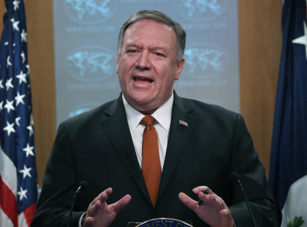 Secretary Of State Pompeo Holds At Press Briefing On Iran At The State Department 