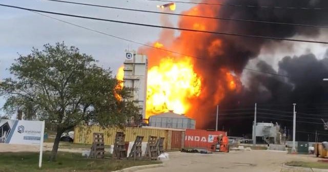 Massive fire still burning after Texas chemical plant explosions