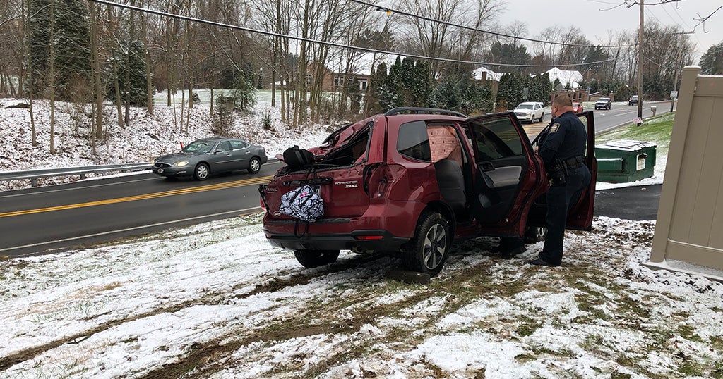 Woman Rescued After Car Goes Over Hillside, Into Creek In Westmoreland Co. CBS Pittsburgh