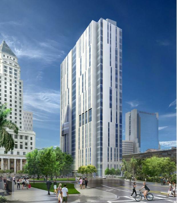 Rendering of new civil courthouse in downtown Miami. 