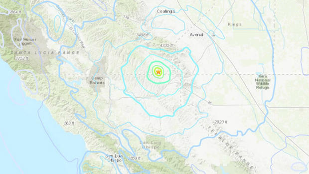 Cholame quake map 