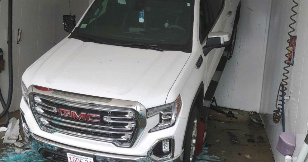 Truck Comes To Rest On Top Of Sedan After Crashing Into Taunton Car