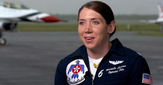 Female Thunderbird pilot inspiring others to "chase a dream" CBS News