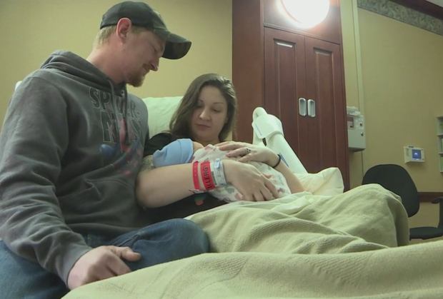 The Waters' celebrate Titus' arrival on New Year's Day 