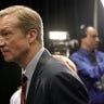 Billionaire activist Tom Steyer moves between interviews in the spin room after the sixth 2020 U.S. Democratic presidential candidates campaign debate at Loyola Marymount University in Los Angeles, California, U.S. 