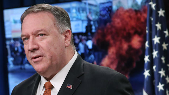 Secretary Of State Pompeo Holds At Press Briefing On Iran At The State Department 