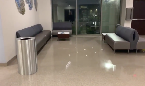 Hospital lobby flooded 