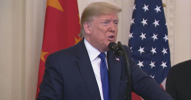 Trump signs "Phase One" of limited trade deal with China - CBS News