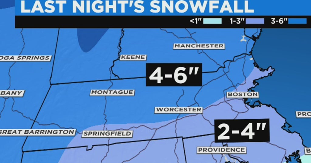 Several Inches Of Snow Falls Overnight Throughout New England - CBS Boston