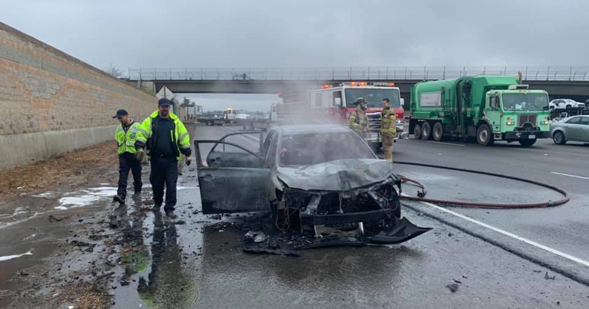 Car Catches Fire After Crash On Highway 50 East Of Sacramento - CBS ...