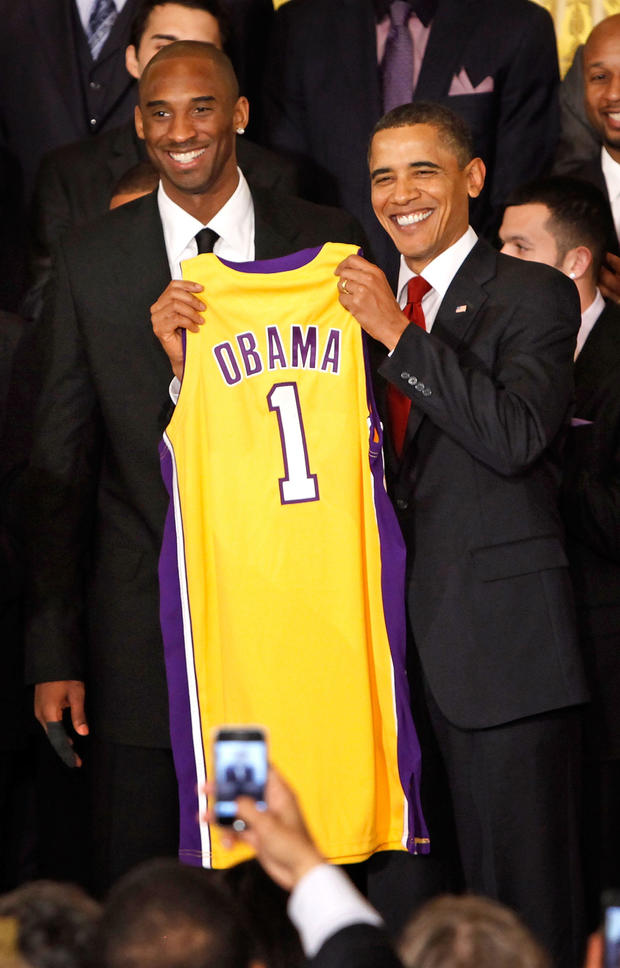 NBA Champions LA Lakers Visit President Obama At White House 