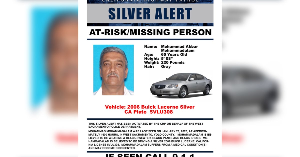 Silver Alert Issued For Missing West Sacramento Man With Dementia - CBS ...