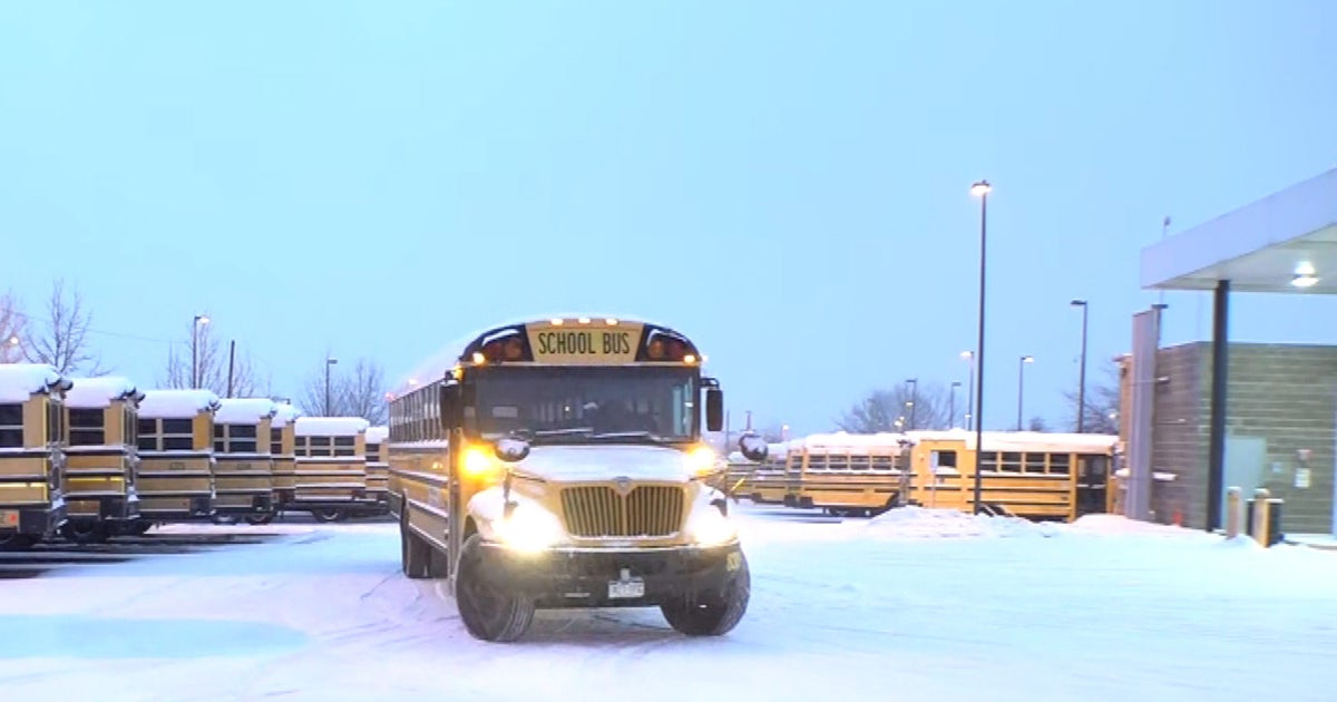 School Bus Drivers Must Navigate Slick Roads After Snowfall - CBS Colorado
