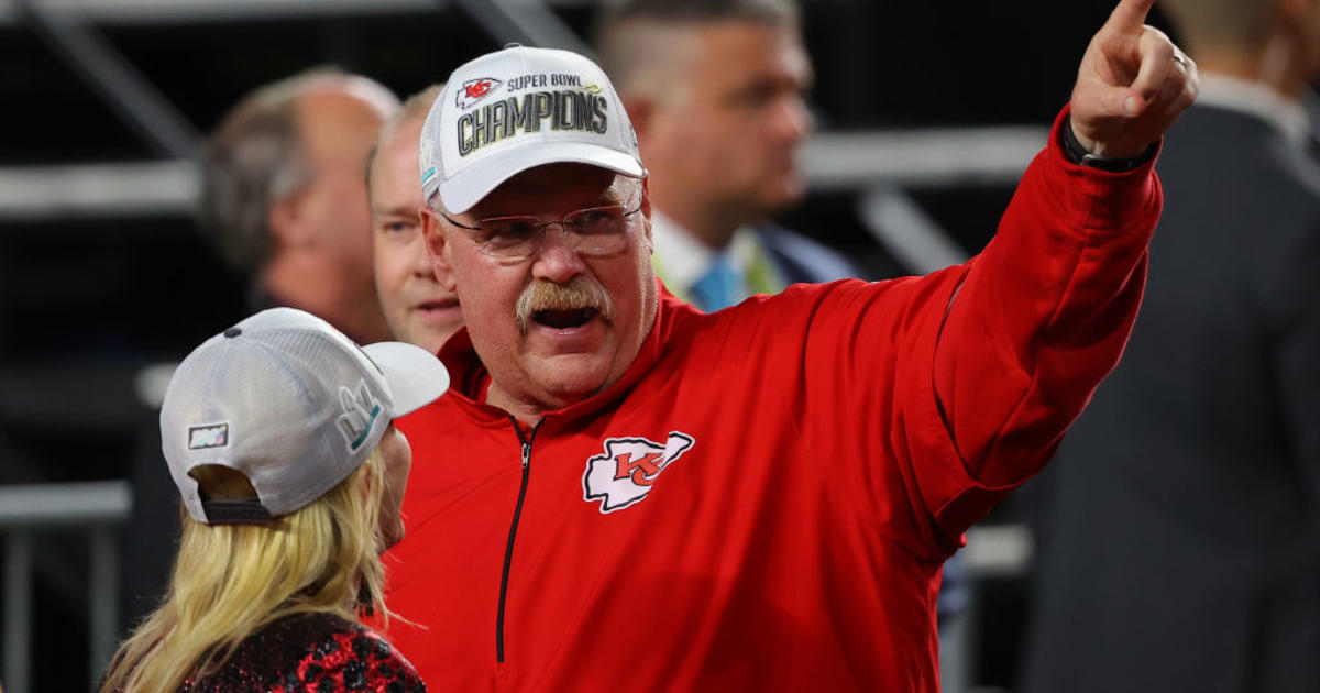 Kansas City Chiefs head coach Andy Reid gets soaked