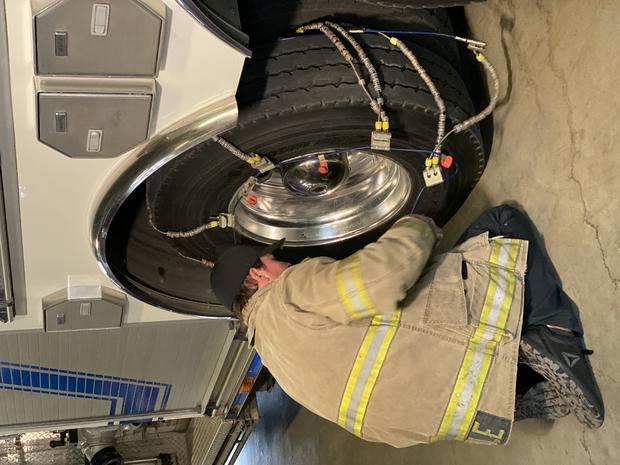 Fort Worth fire truck preparation for winter weather 