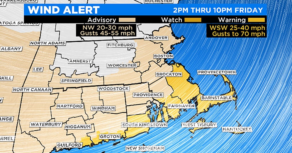 Steady, Heavy Rain And High Wind Warning Continues Friday CBS Boston