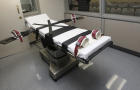 The gurney in the execution chamber at the Oklahoma State Penitentiary in McAlester, Oklahoma, is seen October 9, 2014. 
