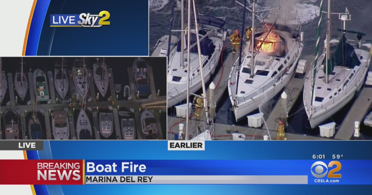 Boat Fire Breaks Out In Marina Del Rey - CBS Los Angeles