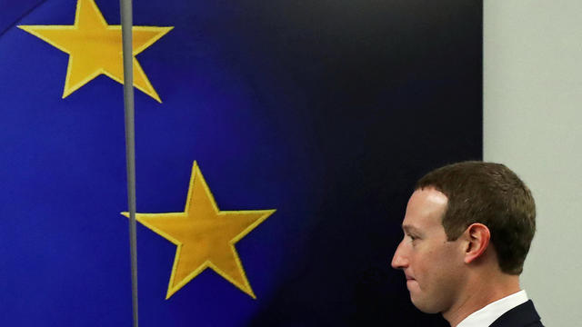 Facebook Chairman and CEO Mark Zuckerberg is seen before a meeting at EU Commission headquarters in Brussels 