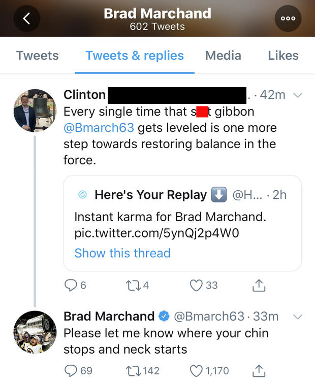 Brad Marchand tweets 