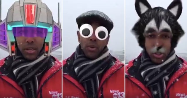 TV reporter accidentally does weather report with Facebook's googlyeye