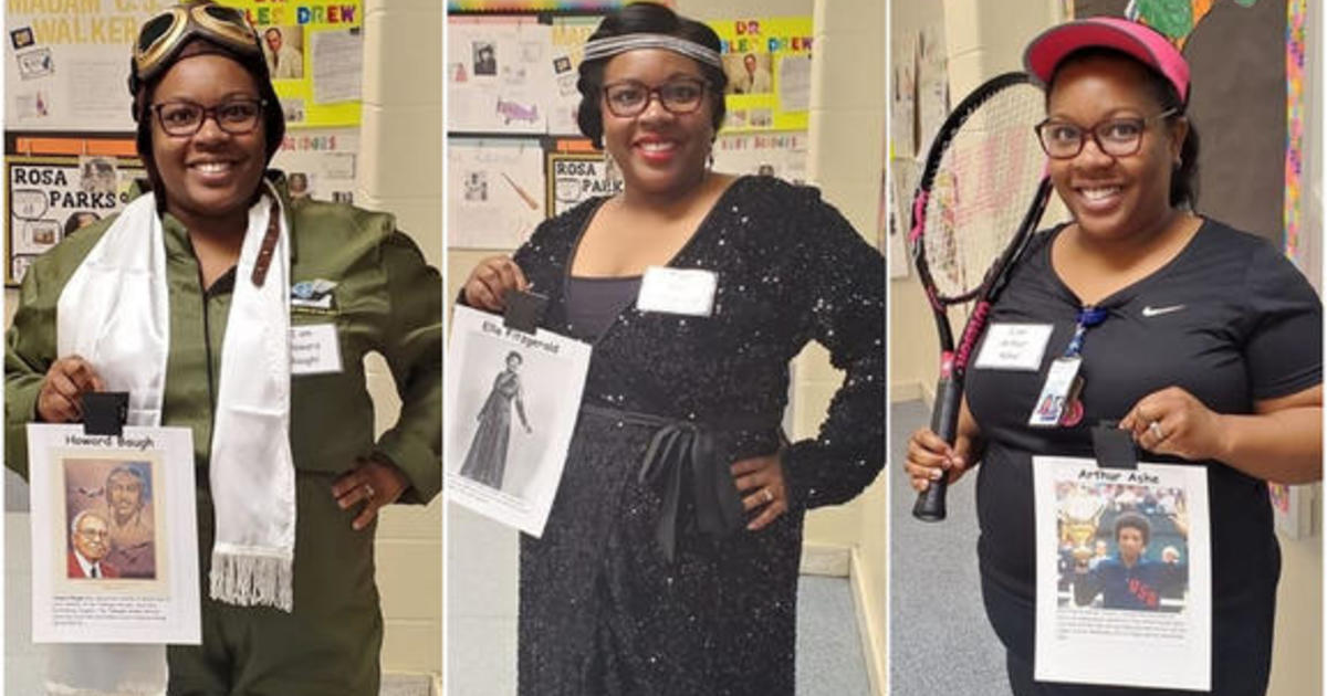 2nd grader dresses up as her teacher for Superhero Day