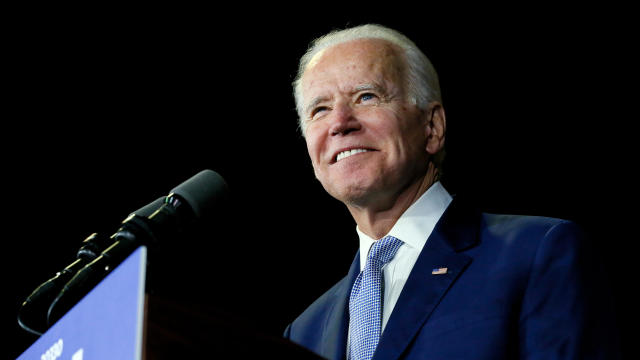 Former Vice President Joe Biden speaks at his Super Tuesday night rally in Los Angeles, California, March 3, 2020. 