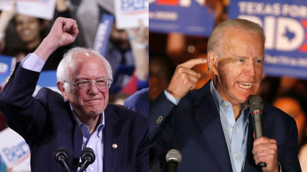 Bernie Sanders and Joe Biden on Super Tuesday 