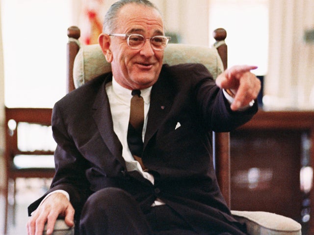 President Lyndon B. Johnson shows his lighter side. 