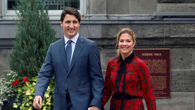 FILE PHOTO: Canada's PM Justin Trudeau and his wife Sophie Gregoire Trudeau leave Rideau Hall in Ottawa 