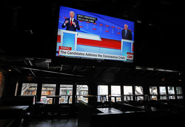 Candidates Joe Biden And Bernie Sanders Debate As Nation Copes With Coronavirus Emergency 