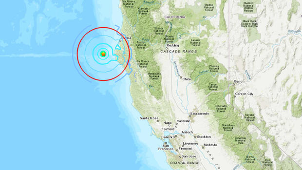North Coast Earthquake Map 