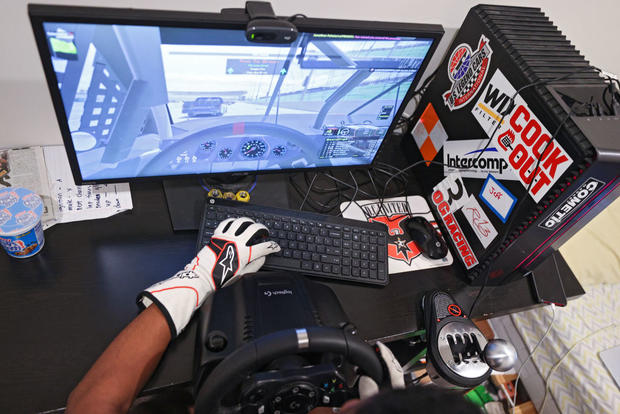 NASCAR Driver Rajah Caruth Participates In Online Race During Pause In Action Due To Coronavirus 