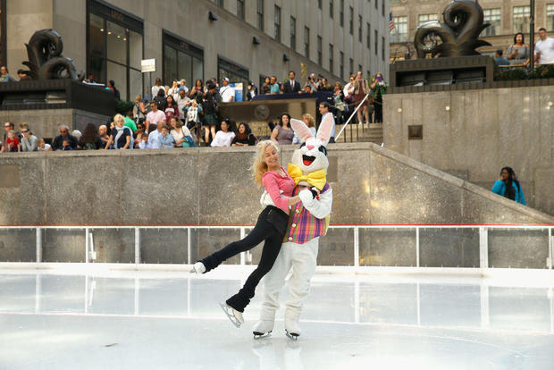 The Easter Bunny Visits The Rink At Rockefeller Center 