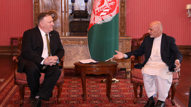 Afghanistan's President Ashraf Ghani meets with U.S. Secretary of State Mike Pompeo in Kabul 