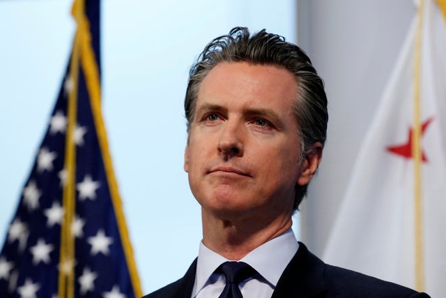California Governor Gavin Newsom gives an update on the state's coronavirus response during a news conference at the Governor's Office of Emergency Services in Rancho Cordova, California, March 30, 2020. 