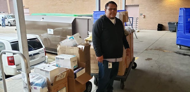 Dropping off medical supplies 