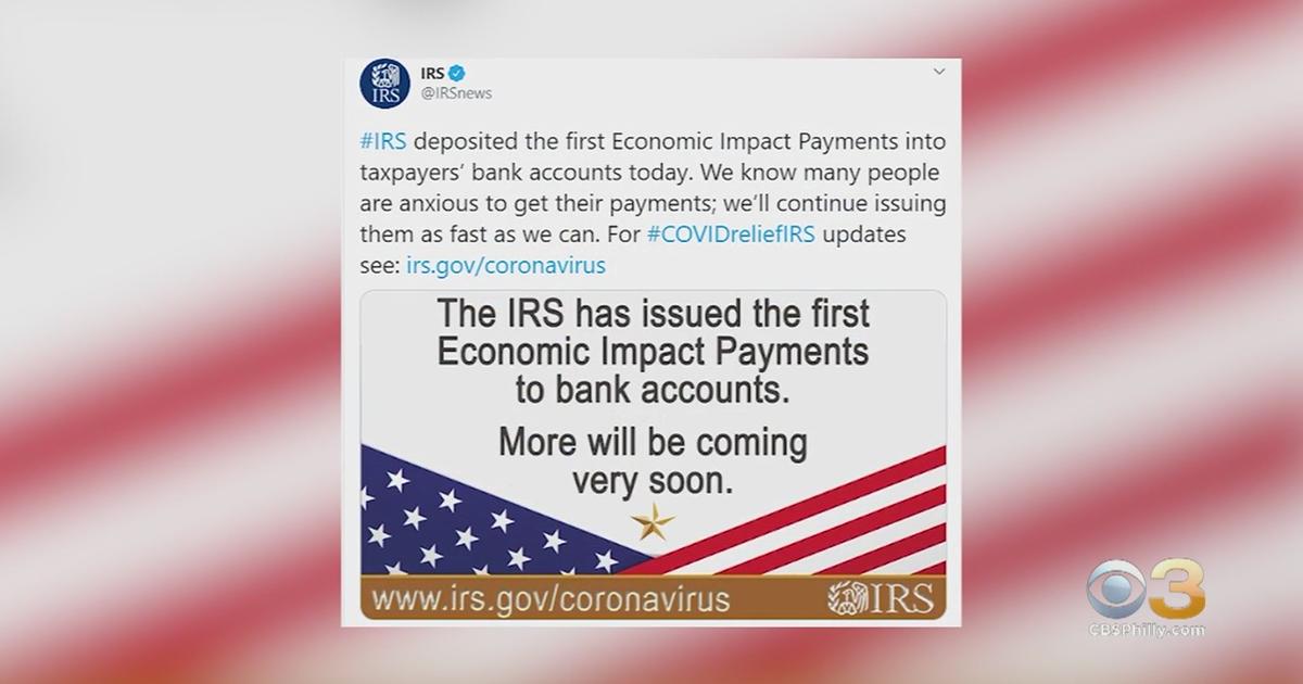 IRS Deposits First Round Of Government Stimulus Checks CBS Philadelphia