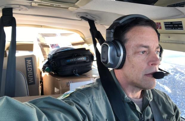 Western Slope PPE 4 (Major Kent Brochelt selfie Thursday while en route to Eagle County, from Civil Air Patrol) 