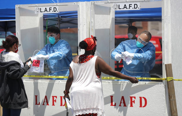 Coronavirus Testing Takes Place On L.A.'s Skid Row 