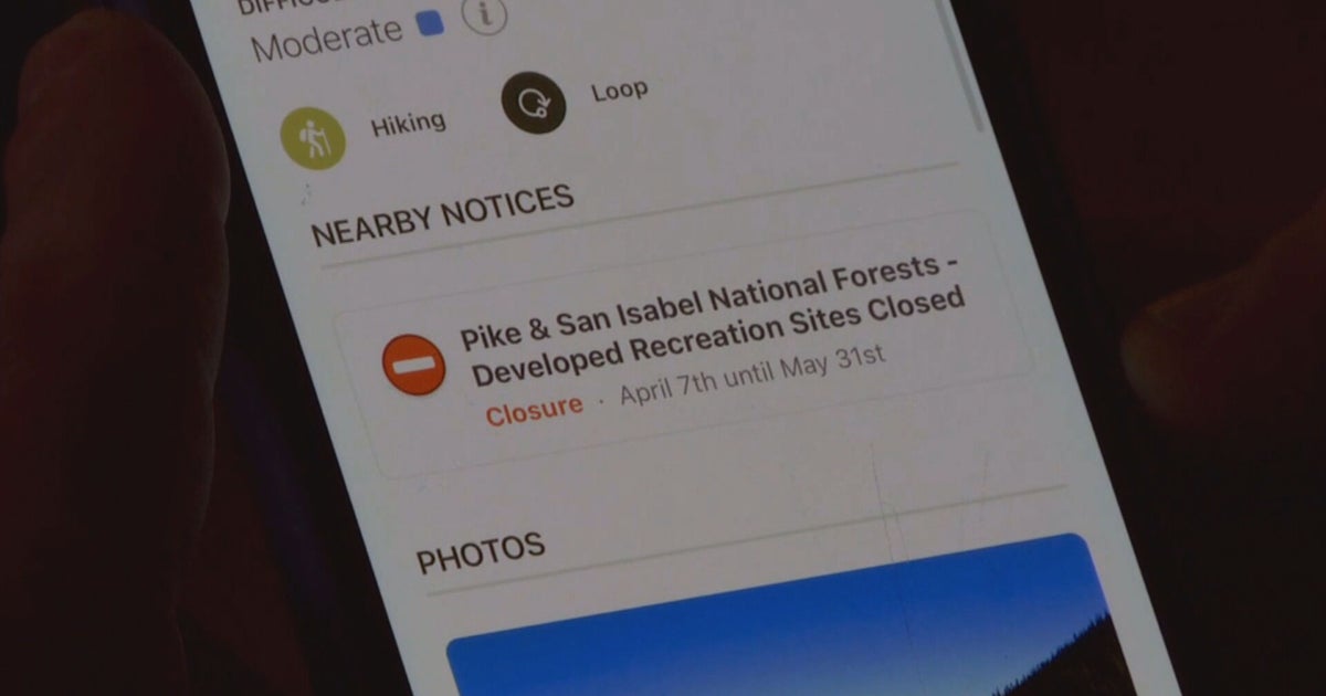 COTREX App Shows Hikers Which Trails Are Open In Colorado - CBS Colorado