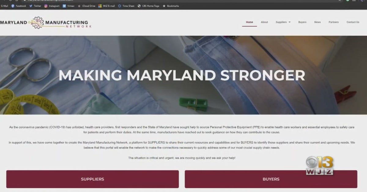 Coronavirus Latest Maryland Officials Launch New Portal To Connect PPE