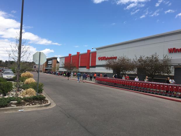 SHOPPERS LINED UP AT TARGET(FROM AUDRA) 