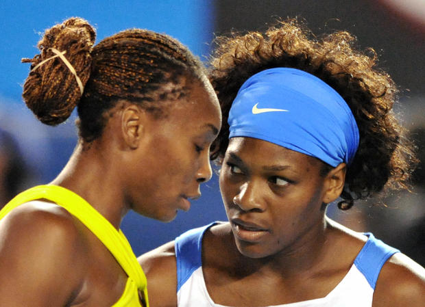 Serena (R) and Venus Williams of the US 