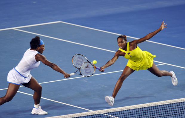 Serena (L) and Venus Williams of the US 