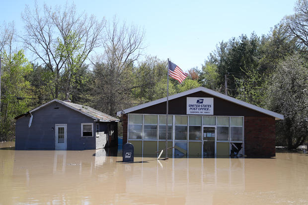 Two Dams Burst Flooding Town Of Midland, Michigan 