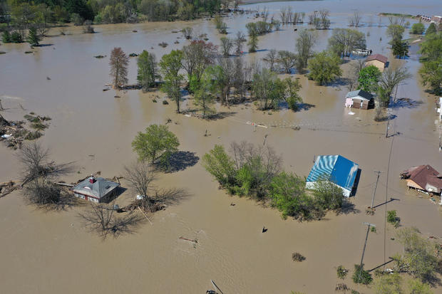 Two Dams Burst Flooding Town Of Midland, Michigan 
