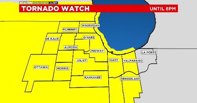 Chicago Weather: Severe Storms Across Area; Chicago Area Under Tornado ...