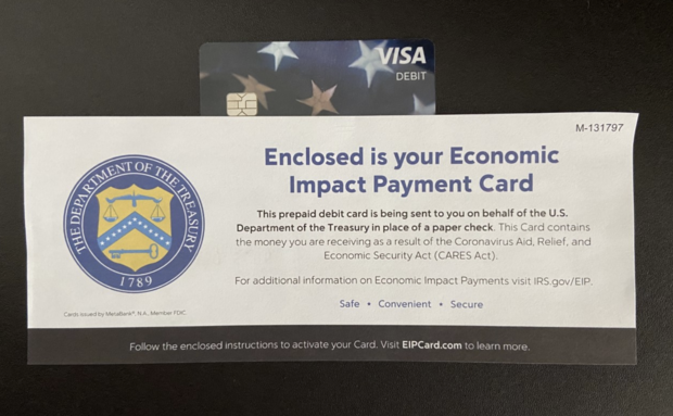 Stimulus payment via prepaid debit card 
